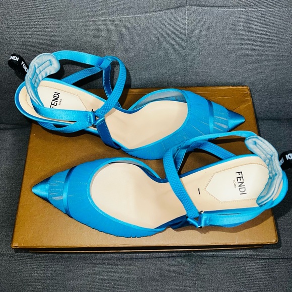 Sold-Fendi Colibri Ruched Slingback Pumps (NWT)! - Picture 13 of 14
